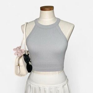Aerie Halter High Neck Crop Top size M in Gray 🩶